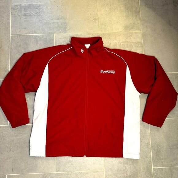 Oklahoma Sooners Red Oak Sportswear Fleece Lined Full Zip Embroidered Jacket XL - Picture 1 of 16